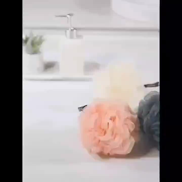 89pcs Soft Colorful Shower Loofahs | Exfoliating Body Scrubbers with Ribbon Handles for Men & Women, Multi-Color Mesh Bath Sponge Balls for Deep Clean & Relaxation