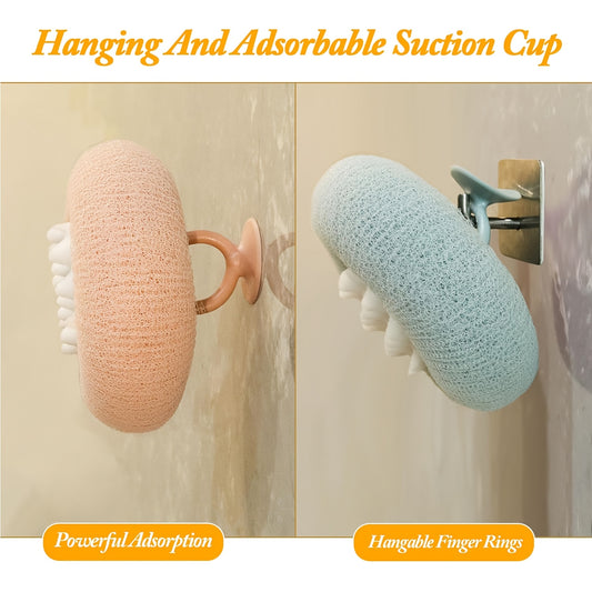 2pcs Ultra-Soft Sunflower Bath Balls with Suction Cups - 2-in-1 Exfoliating Sponge & Cleaning Brush for Men and Women