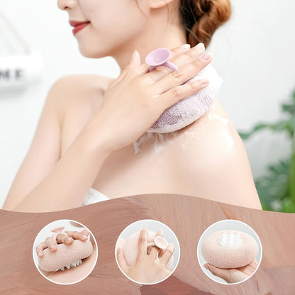 2pcs Ultra-Soft Sunflower Bath Balls with Suction Cups - 2-in-1 Exfoliating Sponge & Cleaning Brush for Men and Women