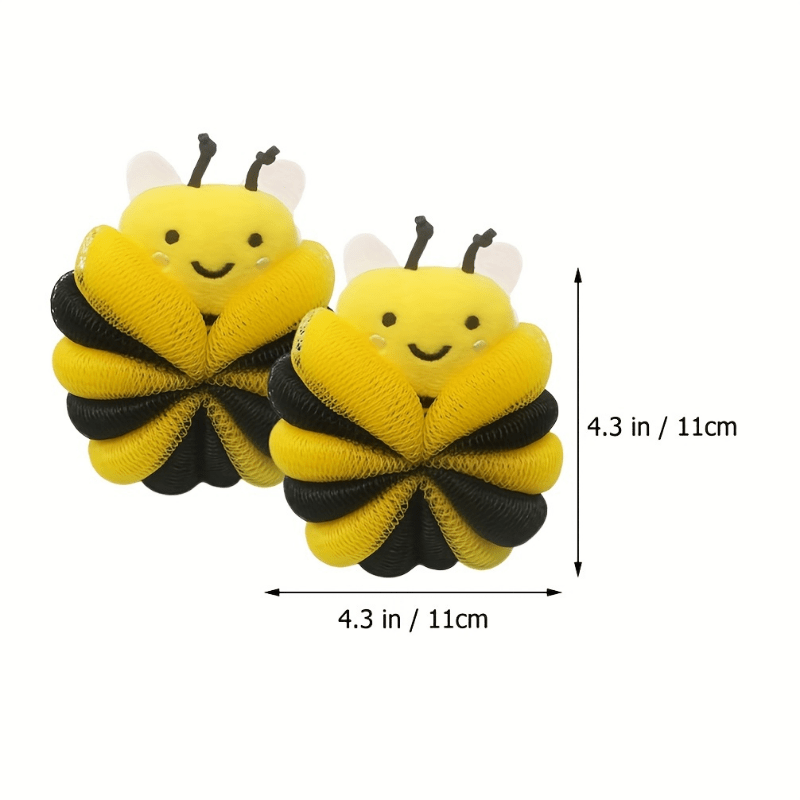 Bee Loofah Sponge Cartoon Bee Bath Sponge Shower Sponge Balls Shower Washing Exfoliating