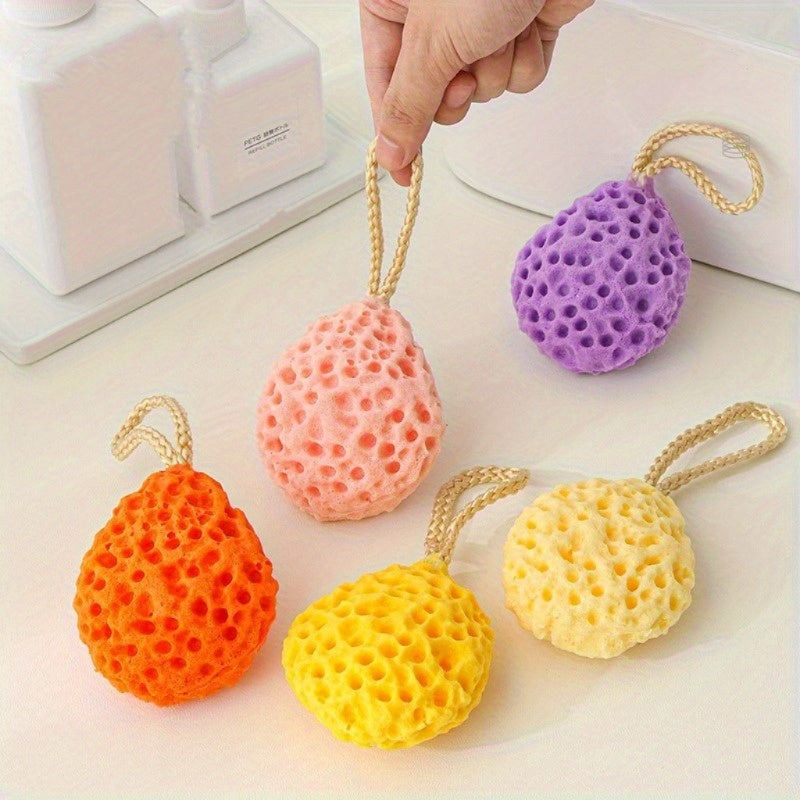 Cute Flower Non-Slip Bath Ball Soft And Absorbent Honeycomb Bath Ball - Non-Latex Sponge for Rich And Dense Foaming, Cute Flower Design with Non-Slip Backing for Comfortable Bathing Experience