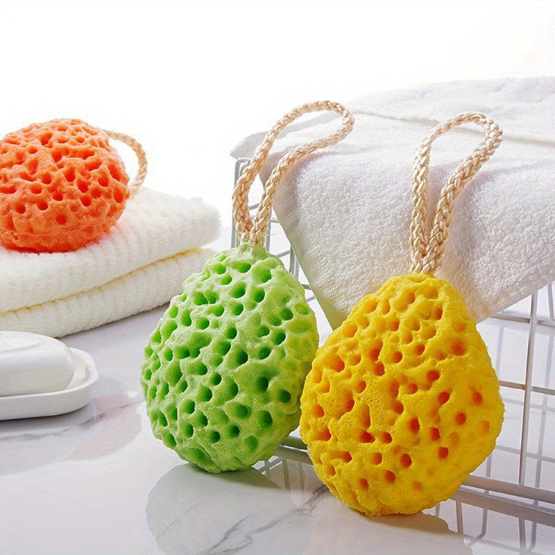 Cute Flower Non-Slip Bath Ball Soft And Absorbent Honeycomb Bath Ball - Non-Latex Sponge for Rich And Dense Foaming, Cute Flower Design with Non-Slip Backing for Comfortable Bathing Experience
