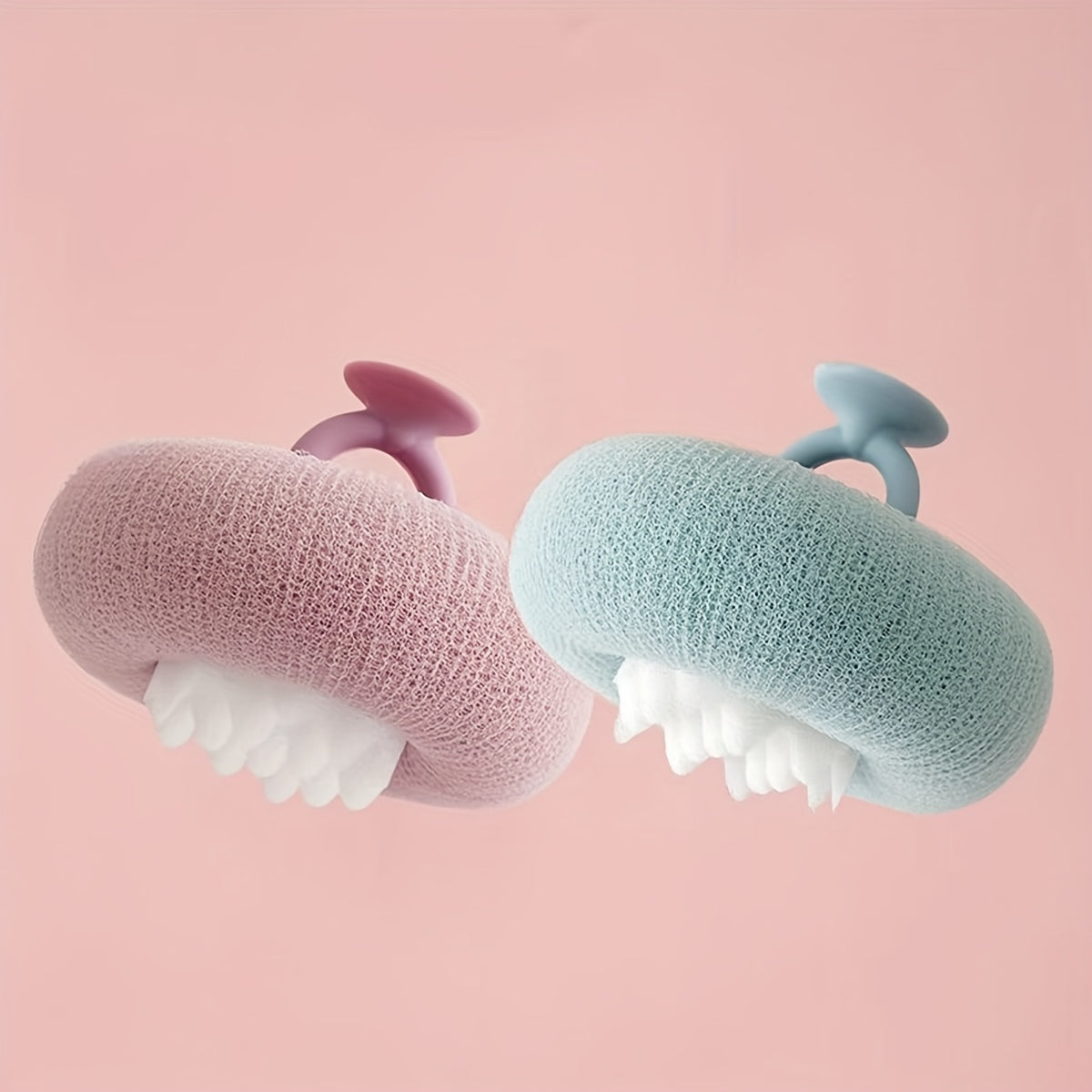 2pcs Ultra-Soft Sunflower Bath Balls with Suction Cups - 2-in-1 Exfoliating Sponge & Cleaning Brush for Men and Women