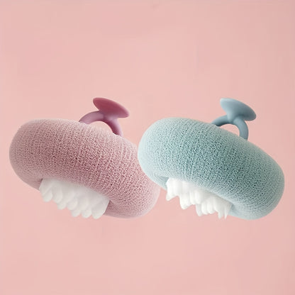 2pcs Ultra-Soft Sunflower Bath Balls with Suction Cups - 2-in-1 Exfoliating Sponge & Cleaning Brush for Men and Women