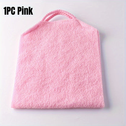 Stretchable Nylon Exfoliating Back Scrubber Gloves with Handles - Dual-Layer Body Scrub Cloth for Shower, Skin Cleaning, and Massage - Quick-Dry Towel for Men and Women