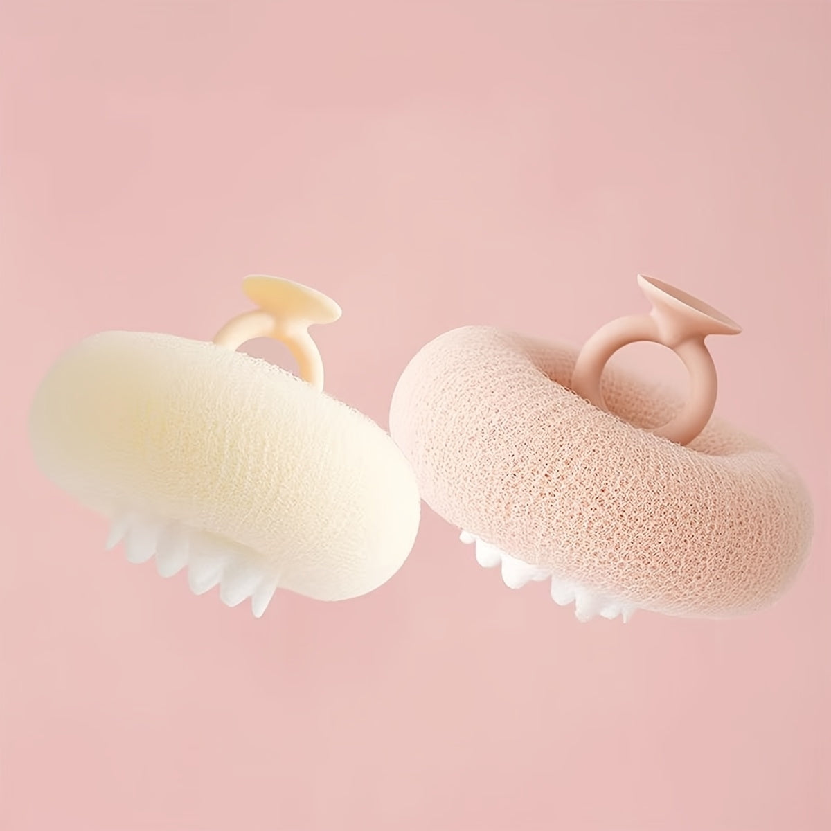 2pcs Ultra-Soft Sunflower Bath Balls with Suction Cups - 2-in-1 Exfoliating Sponge & Cleaning Brush for Men and Women