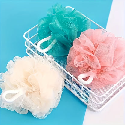 89pcs Soft Colorful Shower Loofahs | Exfoliating Body Scrubbers with Ribbon Handles for Men & Women, Multi-Color Mesh Bath Sponge Balls for Deep Clean & Relaxation