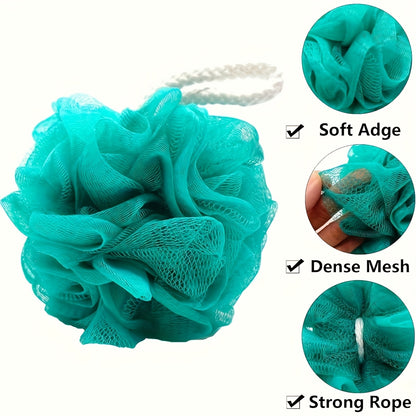 89pcs Soft Colorful Shower Loofahs | Exfoliating Body Scrubbers with Ribbon Handles for Men & Women, Multi-Color Mesh Bath Sponge Balls for Deep Clean & Relaxation