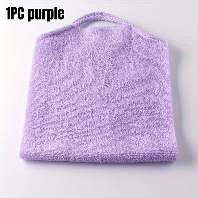 Stretchable Nylon Exfoliating Back Scrubber Gloves with Handles - Dual-Layer Body Scrub Cloth for Shower, Skin Cleaning, and Massage - Quick-Dry Towel for Men and Women