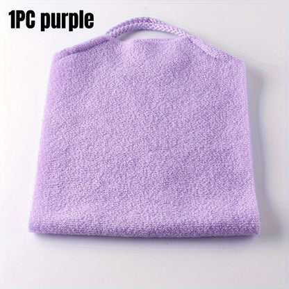 Stretchable Nylon Exfoliating Back Scrubber Gloves with Handles - Dual-Layer Body Scrub Cloth for Shower, Skin Cleaning, and Massage - Quick-Dry Towel for Men and Women