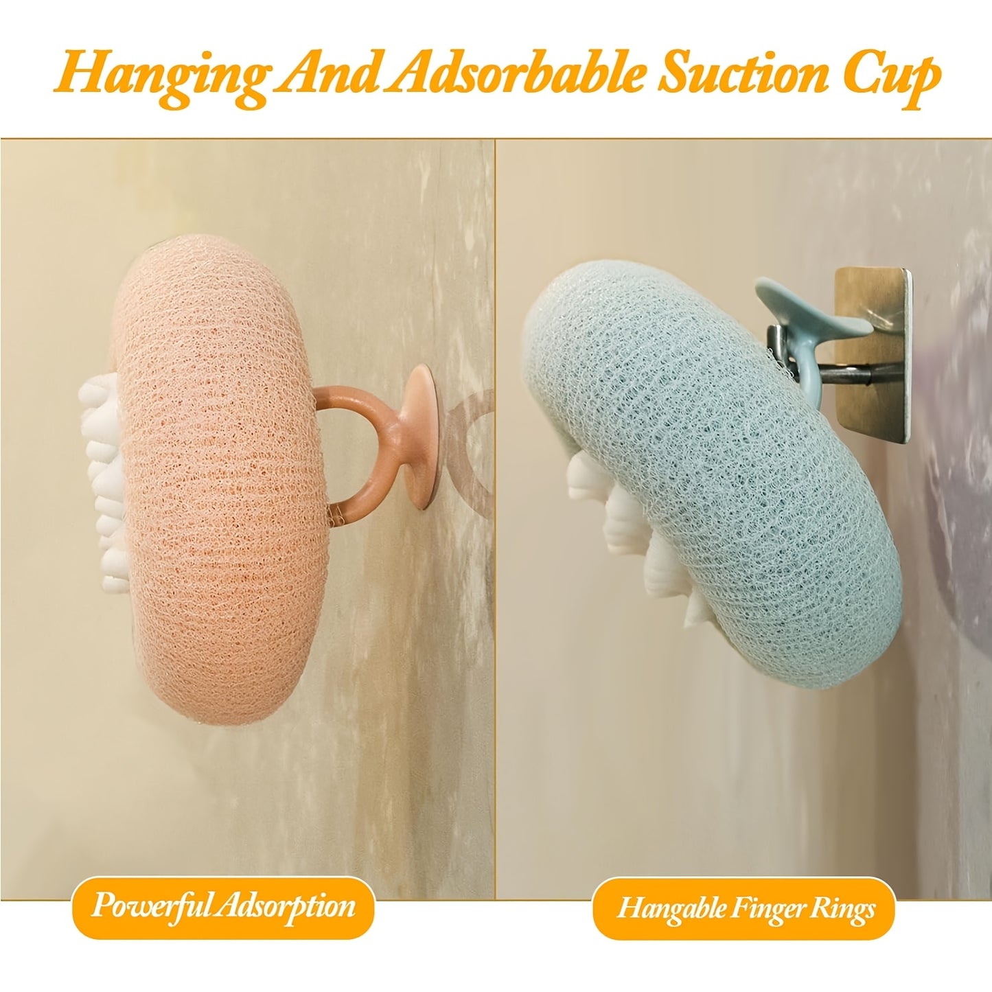 2pcs Ultra-Soft Sunflower Bath Balls with Suction Cups - 2-in-1 Exfoliating Sponge & Cleaning Brush for Men and Women