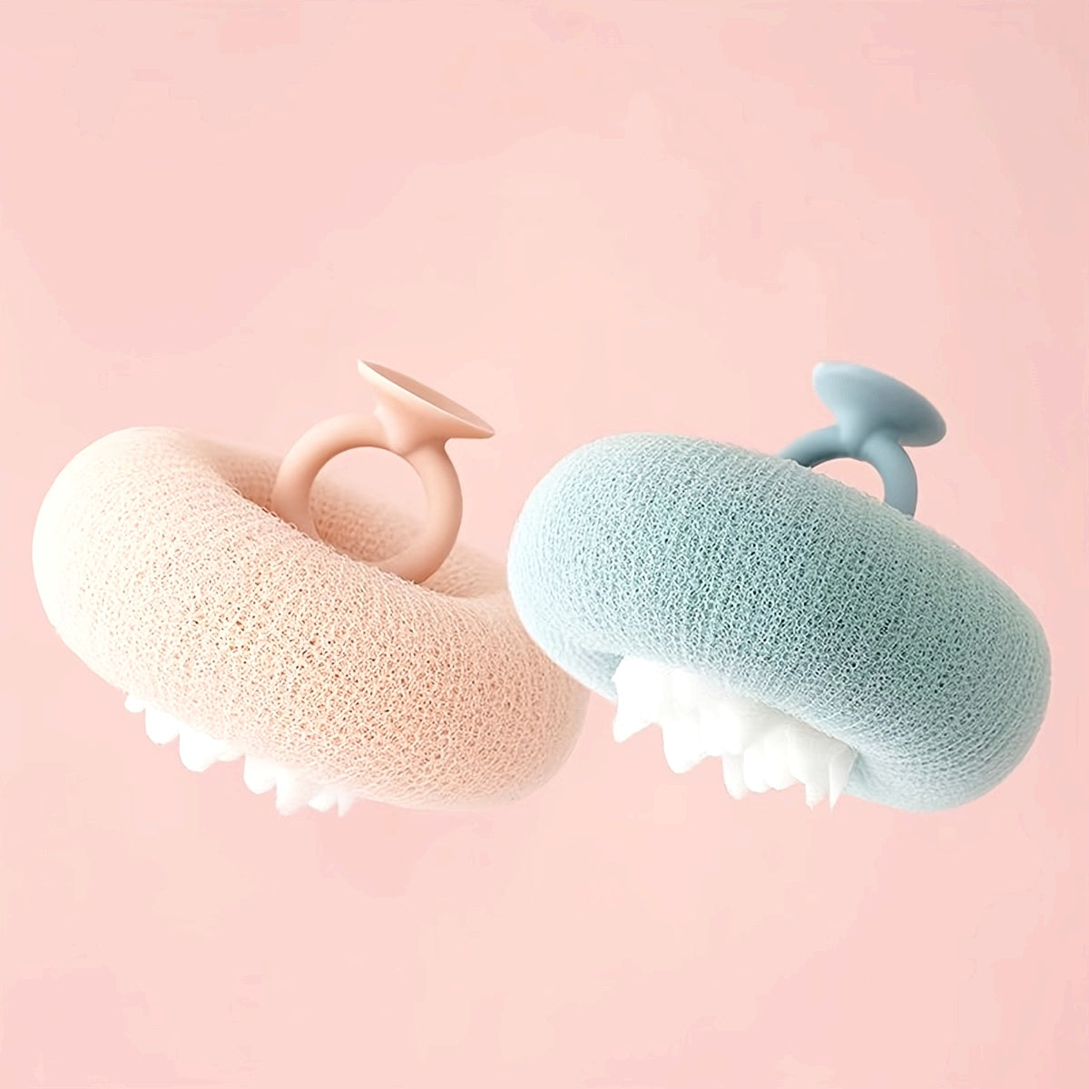 2pcs Ultra-Soft Sunflower Bath Balls with Suction Cups - 2-in-1 Exfoliating Sponge & Cleaning Brush for Men and Women