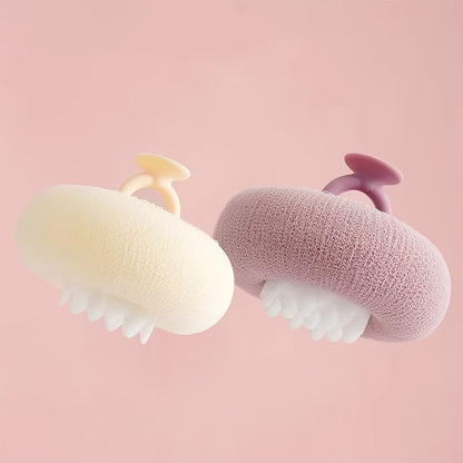 2pcs Ultra-Soft Sunflower Bath Balls with Suction Cups - 2-in-1 Exfoliating Sponge & Cleaning Brush for Men and Women