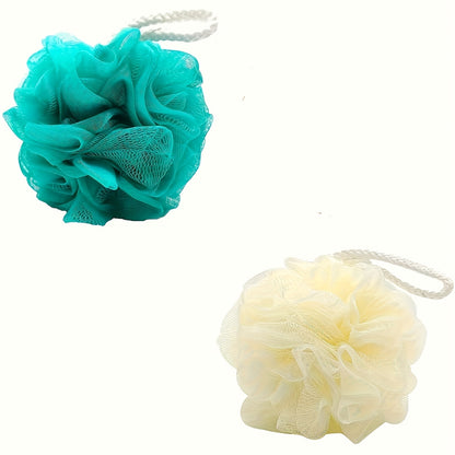 89pcs Soft Colorful Shower Loofahs | Exfoliating Body Scrubbers with Ribbon Handles for Men & Women, Multi-Color Mesh Bath Sponge Balls for Deep Clean & Relaxation