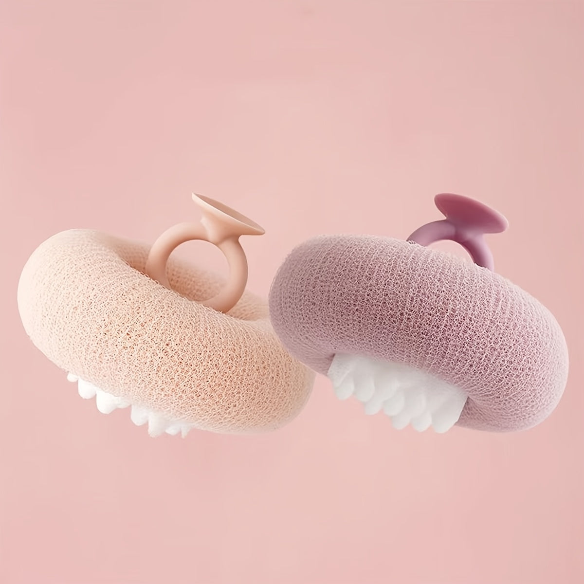 2pcs Ultra-Soft Sunflower Bath Balls with Suction Cups - 2-in-1 Exfoliating Sponge & Cleaning Brush for Men and Women