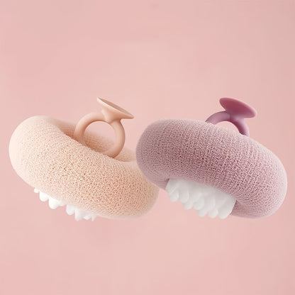 2pcs Ultra-Soft Sunflower Bath Balls with Suction Cups - 2-in-1 Exfoliating Sponge & Cleaning Brush for Men and Women