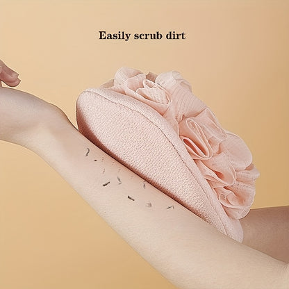 1pc Unscented Double-Sided Exfoliating Gloves - Soft, Nonslip Bath Mittens with Ruffled Design, Ideal for Dead Skin Removal, Bathroom Essentials, Bathroom Essentials|Ruffled Texture|Nonslip Mittens